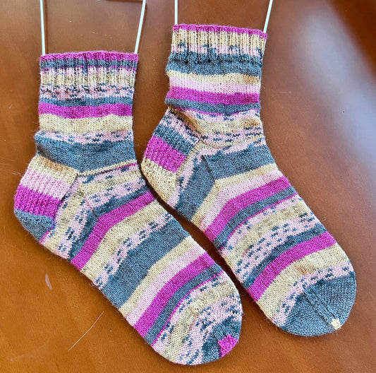 Hand Knit Purple Haze Socks