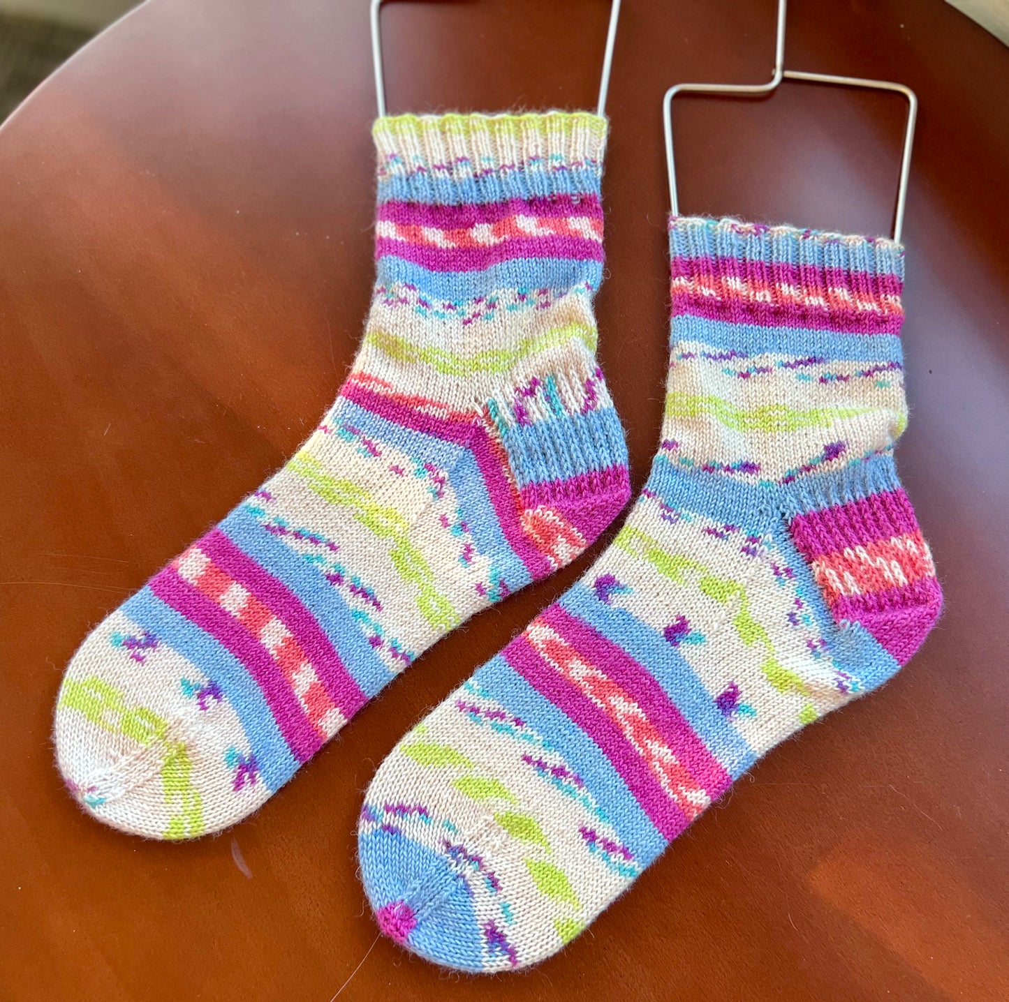 Hand Knit Happy Clown Socks